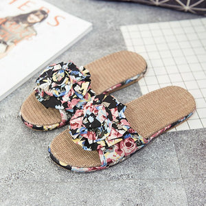 Fashion Flat Slippers Indoor Shoes Soft Comfortable Women's Slippers Ladies Brand Flowers Shoes  ZH2956